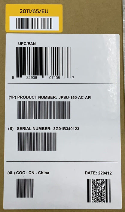 Juniper 150W DC Power Supply, Back-to-Front airflow JPSU-150-AC-AFI