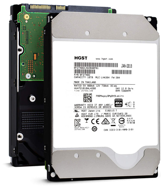 WD HGST 10TB 3.5" 7.2K SAS 12Gb/s 4Kn Hard Drive HUH721010AL4200
