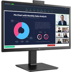 LG 23. 8 Full HD WLED LCD Monitor - 16: 9 - - 24 Class - 75 Hz - In-plane Switching (IPS) Technology - 1920 x 1080 - 250 Nit - 5 ms - HDMI - Built-in Full HD Webcam - 24BP750C-B