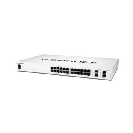 Fortinet FortiSwitch FS-124F-POE Ethernet Switch - 24 Ports - Manageable - 2 Layer Supported - Modular - 237. 40 W Power Consumption - 185 W PoE Budget - Optical Fiber Twisted Pair - PoE Ports - 1U. . . Networking FS-124F-POE product image
