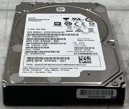 HPE 2.4TB 10K SAS 12Gb Enterprise 2.5” HDD 876939-002 | 787677-006 (100%)