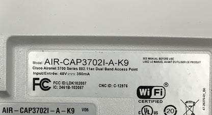 Cisco Aironet 3700 Dual-Band 802.11ac Wireless Access Point | AIR-CAP3702I-A-K9