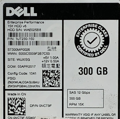 Dell Seagate 2.5" 300GB 15k 12Gbps 300GB SAS HDD | ST300MP0026 1UT230-150