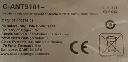 Cisco Catalyst 2.4GHz/5GHz Omnidirectional Ceiling-Mount Antenna | C-ANT9101=